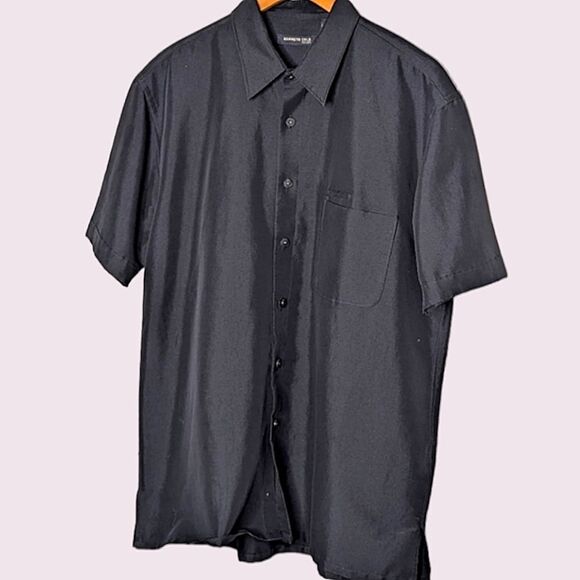 Kenneth Cole Other - KENNETH COLE New York Black Short Sleeve Dress Shirt size L 17